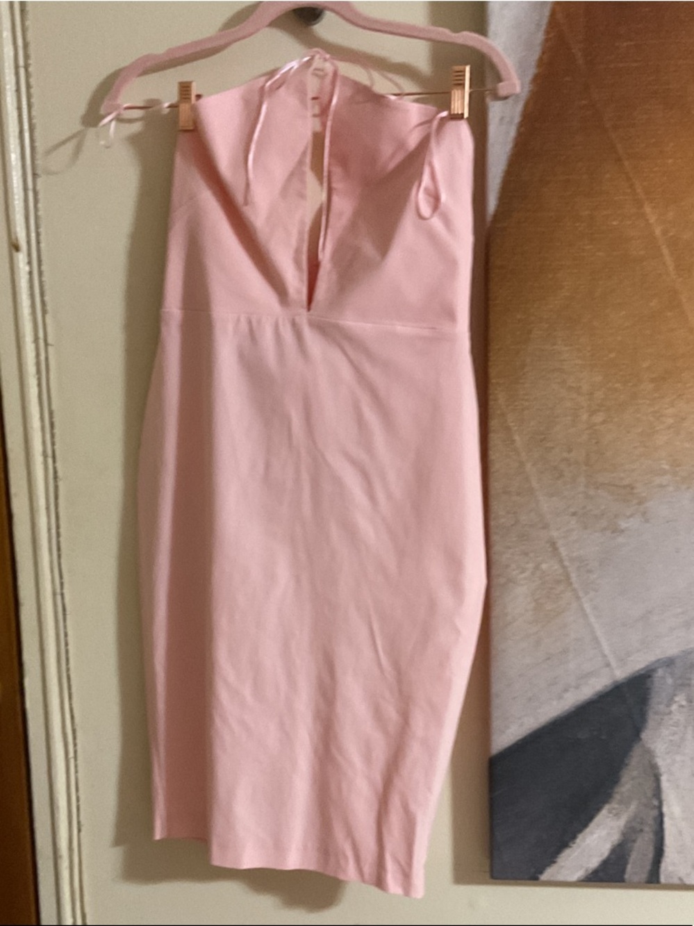 Vesper Strapless Pink Midi Dress